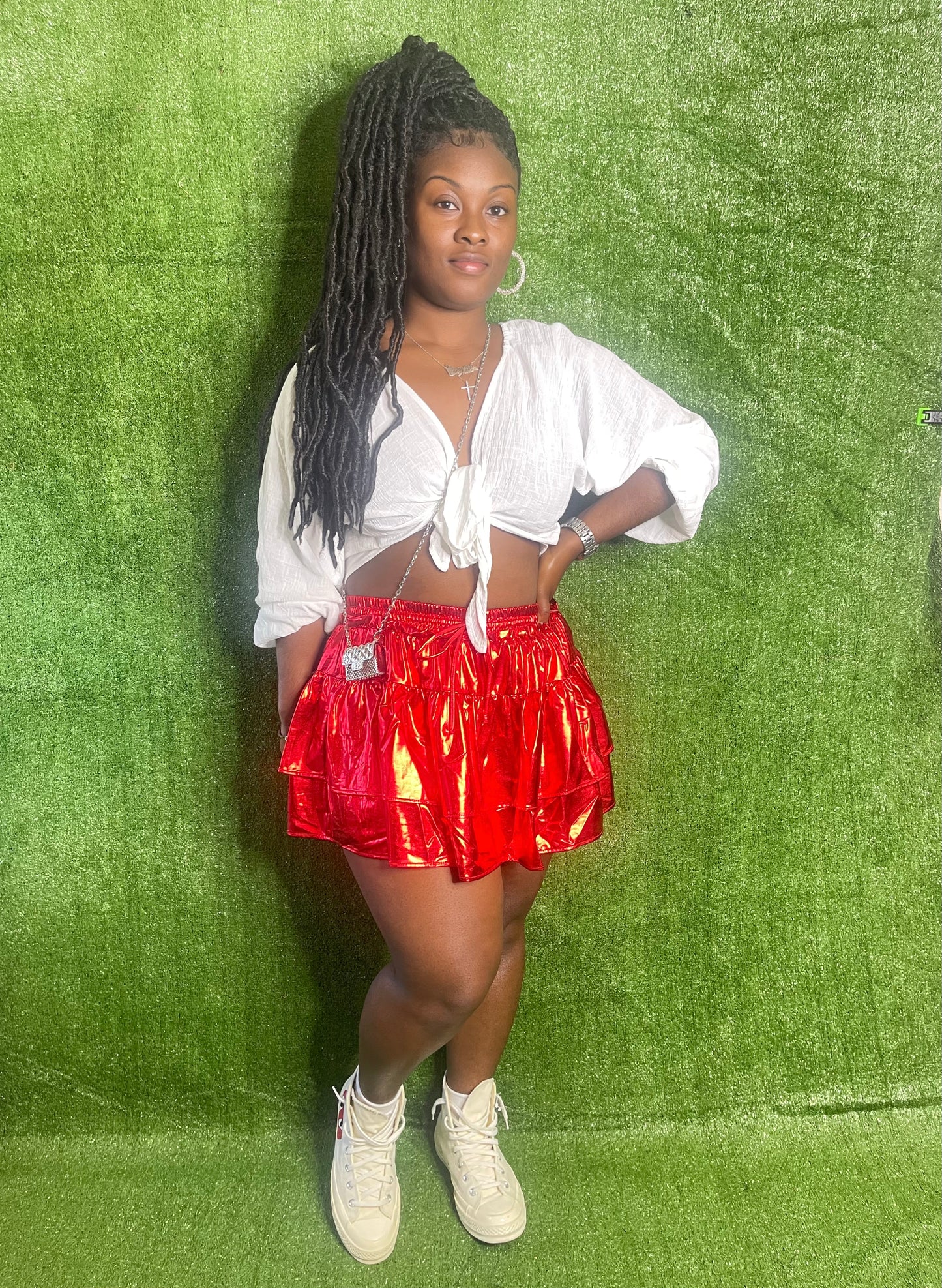 Up One Metallic| Red