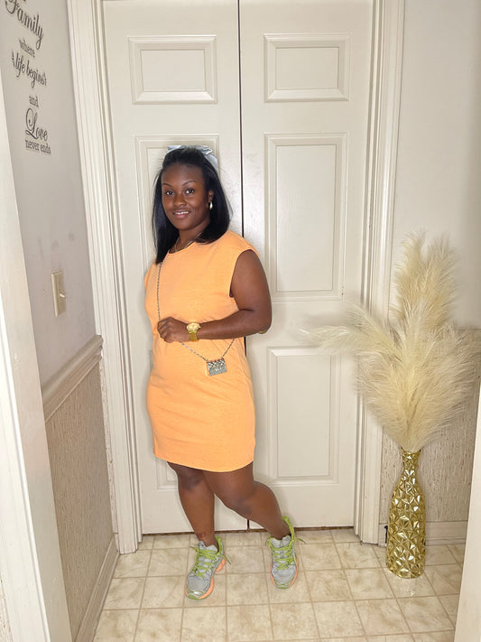 Tee Mini Dress| Orange